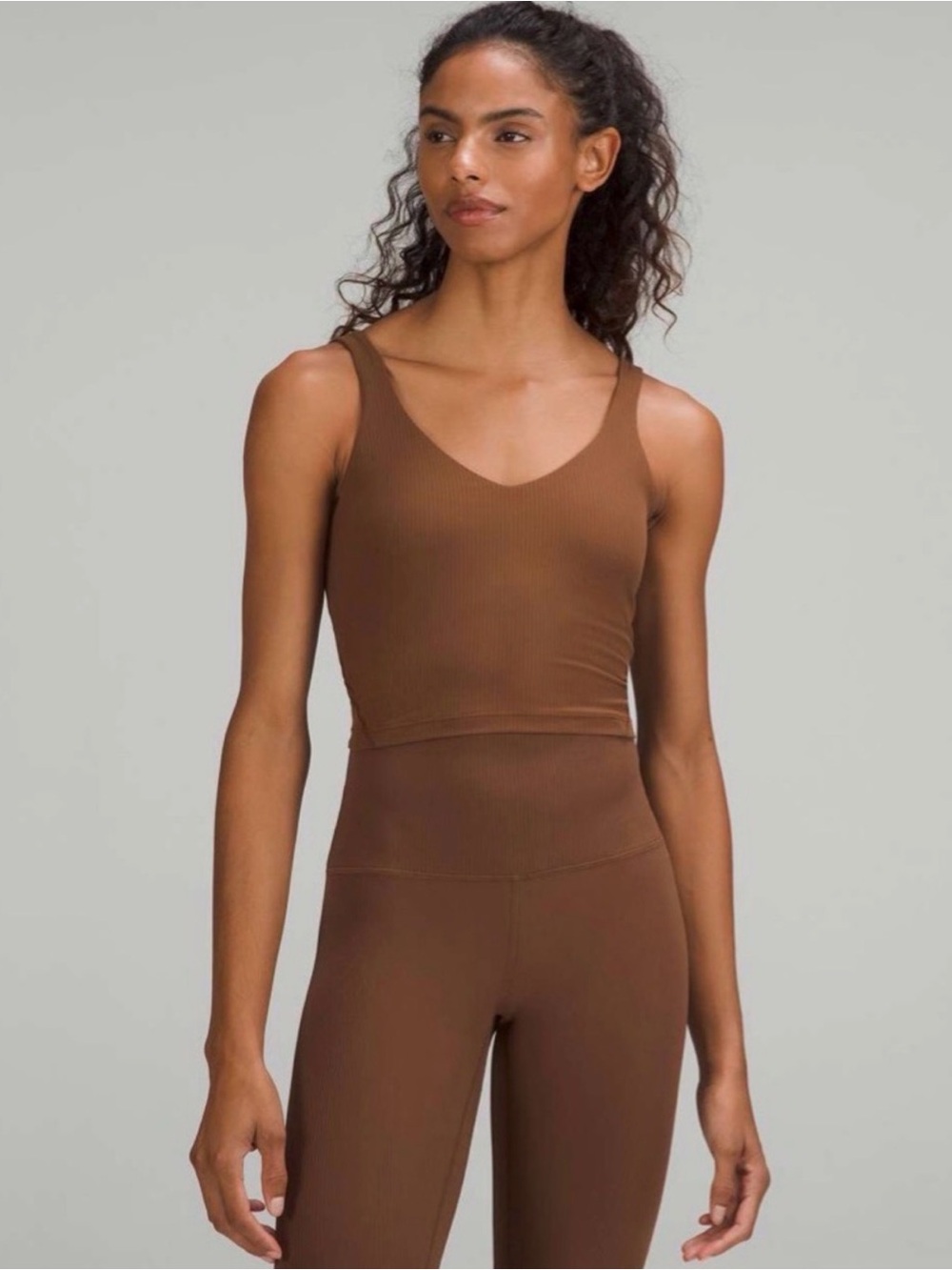 lululemon athletica brown ribbed align crop